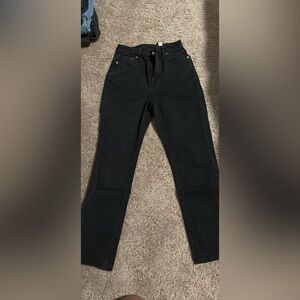 Black Straight-Leg Jeans
